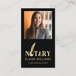 Black Guld Photo QR Notary Loan Signing Agent Visitkort