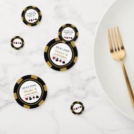 Black Guld Poker Chip Las Vegas Bröllop