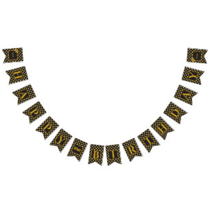 Black Guld Polka dot Glam design buntar flaggor