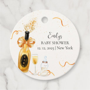 Black Guld Poppin Flaskor Champagne Baby Shower Gåvor Etiketter