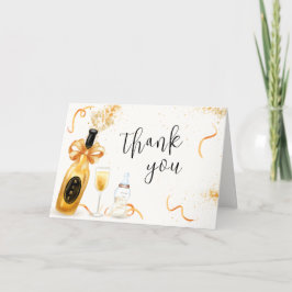 Black Guld Poppin Flaskor Champagne Baby Shower Tack Kort