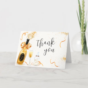 Black Guld Poppin Flaskor Champagne Baby Shower Tack Kort