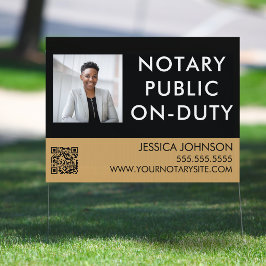 Black & Guld Professionell Notary "on Duty" out do