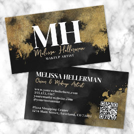Black Guld QR-kodmonogram Visitkort