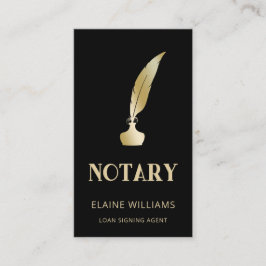 Black Guld QR Notary Loan Signing Agent Visitkort