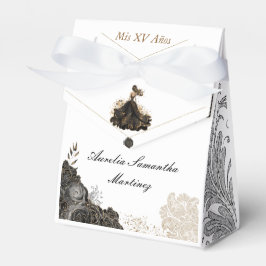 Black Guld Quinceañera Recuerdo Favor Box Presentaskar