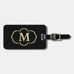 Black Guld Ram Monogram Bagagebricka