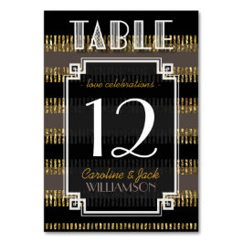 Black Guld Rand + Art Deco Bordsnummer Card