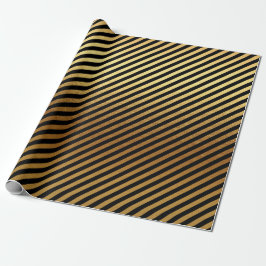Black Guld Rand Linjer Metallic Minimal Lux Presentpapper