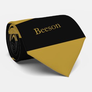 Black Guld Rand Monogram Neck Tie Slips