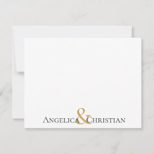 Black Guld Rand Par Personlig Stationery Anteckningskort