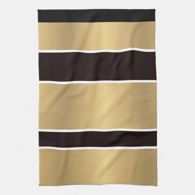 Black Guld Rand Stripe Kitchen Towels Towel Kökshandduk (Vertikal)