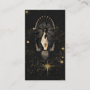 *~* Black Guld Rays Mystic Hand Snake Stars Visitkort