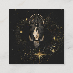 *~* Black Guld Rays Stars Mystic Hand Snake Fyrkantigt Visitkort