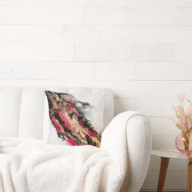 Black Guld Red Abstrakt Pillow