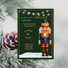 Black Guld Red Nutcracker jul Party Inbjudningar