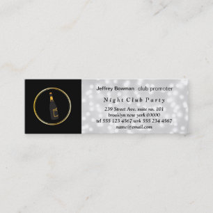 Black Guld Ring Champagne (bokeh) Mini Visitkort