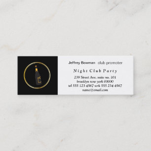 Black Guld Ring Champagne Mini Visitkort