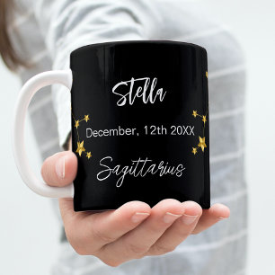 Black guld Sagittarius stjärnorrdag Kaffemugg