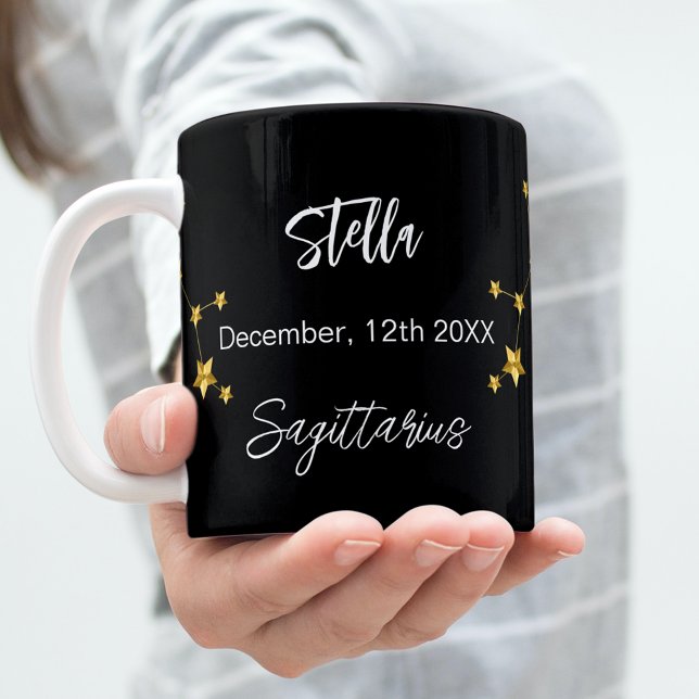Black guld Sagittarius stjärnorrdag Kaffemugg (Skapare uppladdad)