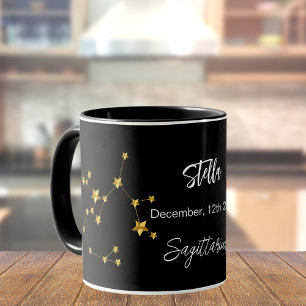 Black guld Sagittarius stjärnorrdag Mugg
