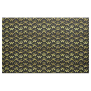 Black Guld Scallop Snäckor Classy Deco Tyg