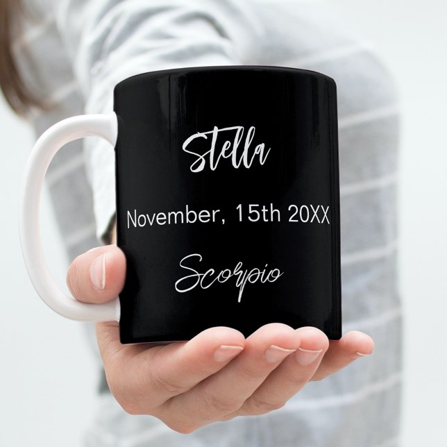 Black guld Scorpio-stjärnornas födelsedag Kaffemugg (Skapare uppladdad)