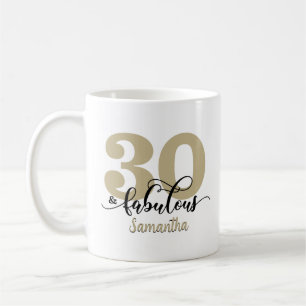 Black Guld Script 30 och Fabulous Birthday Kaffemugg