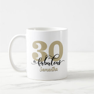 Black Guld Script 30 och Fabulous Birthday Kaffemugg