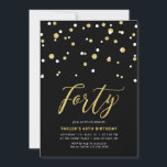 Black & Guld Simple 40:e födelsedagen Party Invi Inbjudningar<br><div class="desc">Fira din speciella dag med den här minsta inbjudan på 40-årsdagen. Den här designen har en snyggt med texten "40" och en sexkantskonfiguration med en kombination av svart och guld färg. Fler design finns på min butik BaraBomDesign.</div>