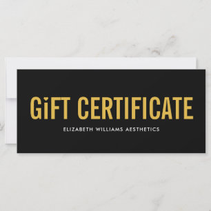Black Guld Simple Modern Gift Certificate