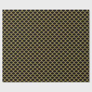 Black Guld Sjöjungfru BIRTHDAY BRÖLLOP WRAP Presentpapper
