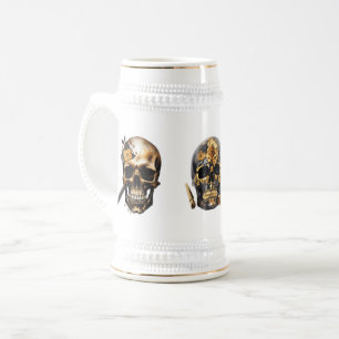 Black & guld-skalle mugg