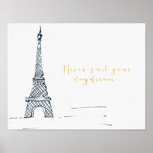 Black Guld "Sluta aldrig din Daydröm"-citatet Post Poster (Framsidan)