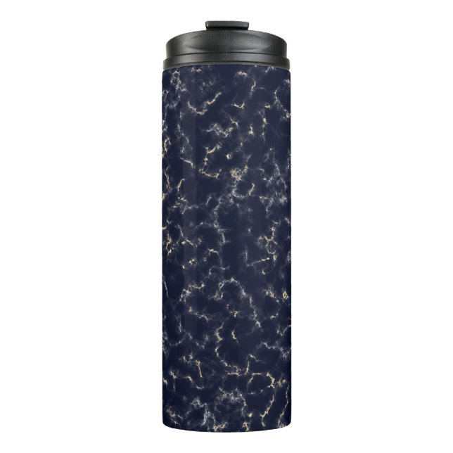 Black Guld Smoke Marble Thermal Tumbler (Framsida)