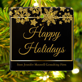 Black Guld Snowflake-Anpassningsbarna - julafton - Julgransprydnad Keramik