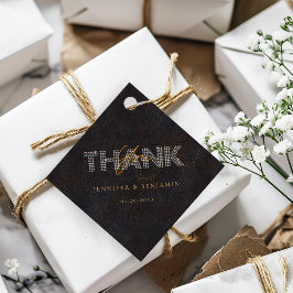 Black Guld Sparkler Personlig Bröllop Tack Gåvor Etiketter