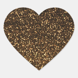 Black guld sparkly glitter hjärtformat klistermärke