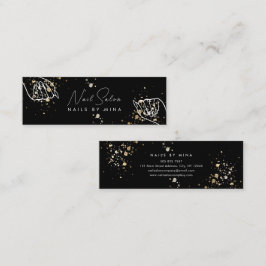 Black Guld Specks Hand Nail Salon Mini Visitkort