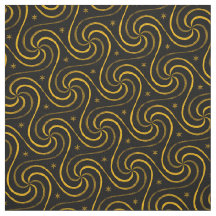 Black Guld Spiral Stars Unisex Mönster Elegant