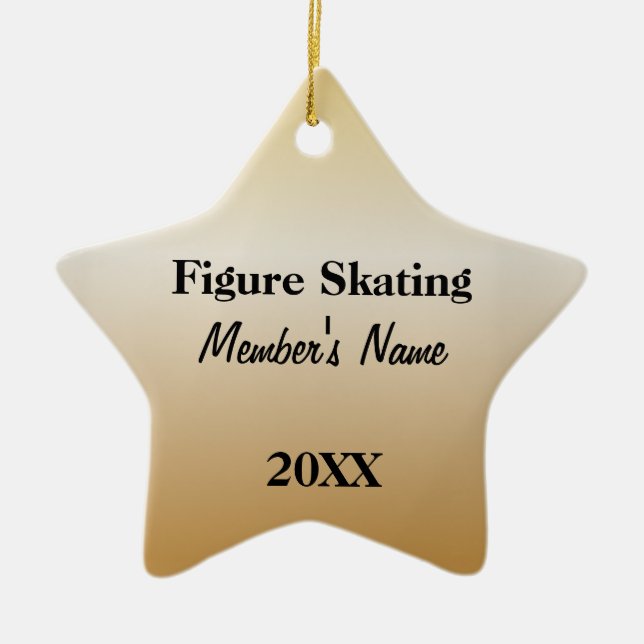 Black & Guld Sports Team Ornamns eller Awards Julgransprydnad Keramik (Framsidan)