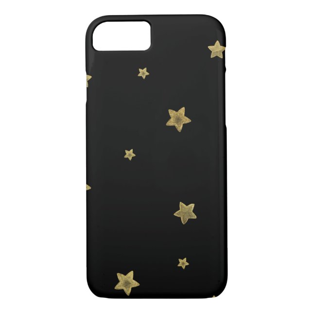 Black Guld Stars Case-Mate iPhone Skal (Baksida)