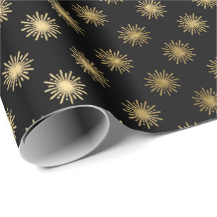 Black Guld Stars Confetti delikat Konfetti Sol Presentpapper