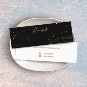 Black Guld Stud Earring Visning Mini Visitkort