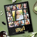 Black Guld Studenten K-12 Photo Collage Modern Pussel<br><div class="desc">Var stolt, gladd och visa den här milstolpen av din favoritgrad. Skapa den här eleganten, enkelt, modernt, personlig high school studenten K - 12 fotosamlingpussel för en keepsaké som du alltid uppskattar. En roligt, en lekfull bild av fet, grafik, faux-guld-folie, typografi, tillsammans med deras namn, klassår, skola och 13 foton...</div>