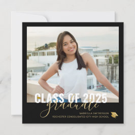 Black Guld Studenten Open House Square Announcem Meddelande