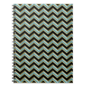 Black Guld Teal ZigZag Anteckningsbok Med Spiral