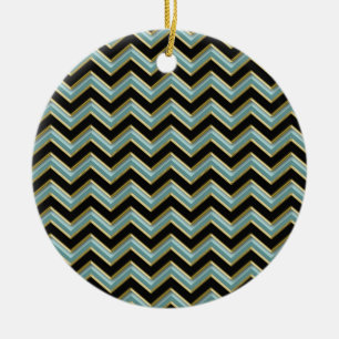 Black Guld Teal ZigZag Julgransprydnad Keramik