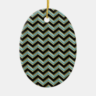 Black Guld Teal ZigZag Julgransprydnad Keramik