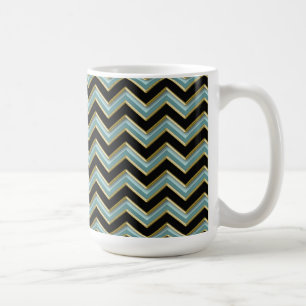 Black Guld Teal ZigZag Kaffemugg
